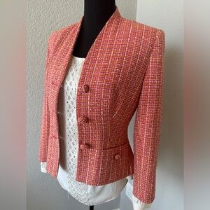 Vintage Talbots tweed blazer with matching fabric buttons - size 4